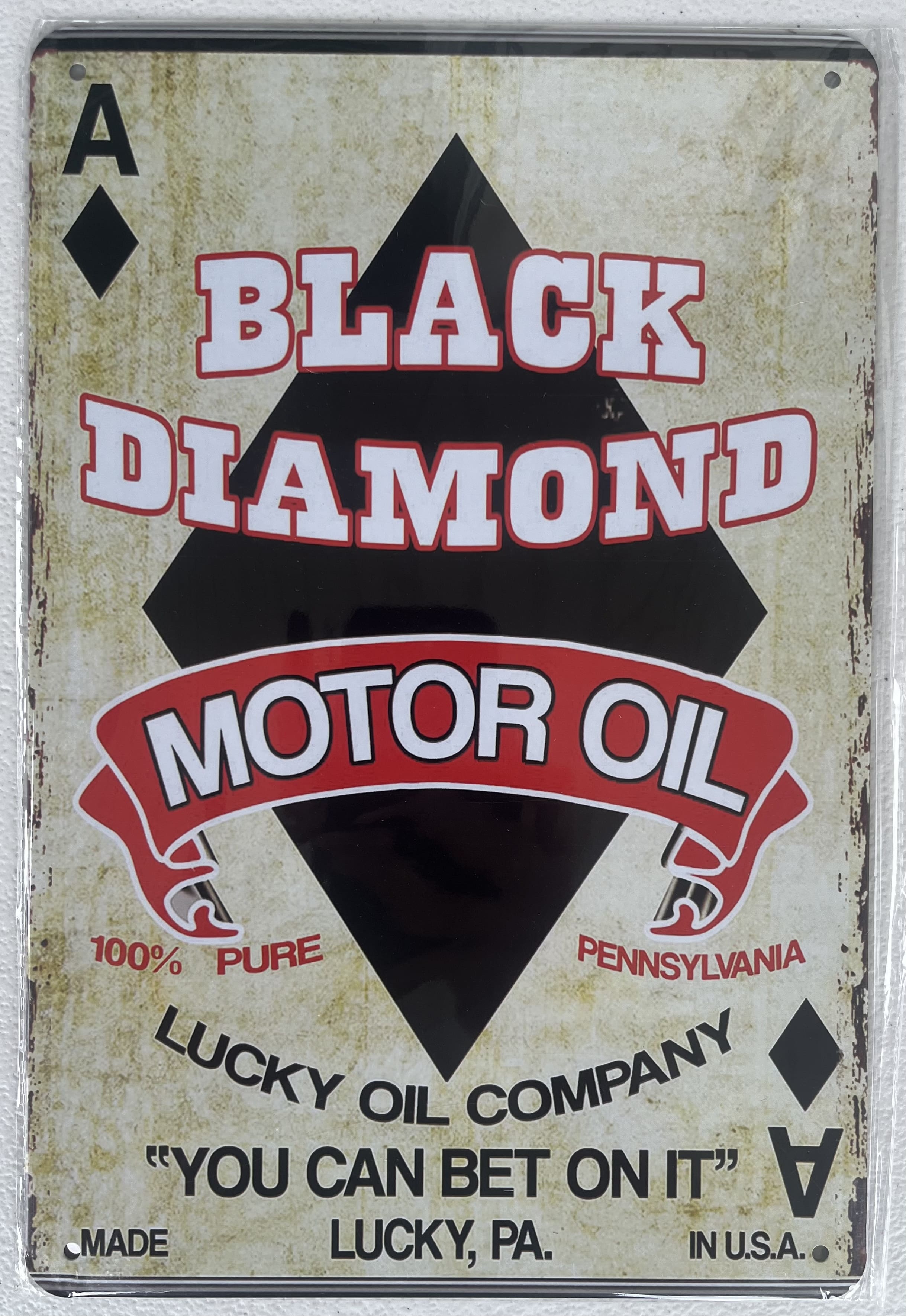 Black Diamond Motor Oil 12x8 inch metal sign